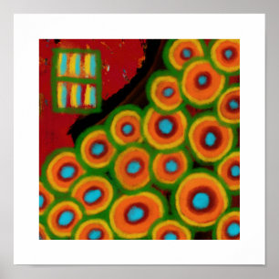 Bloementuin, Abstracte Digitale Schildering Poster