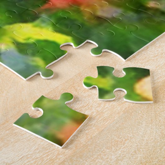 Bloementuin Abstracte groene bloempuzzel Legpuzzel (Zijkant)