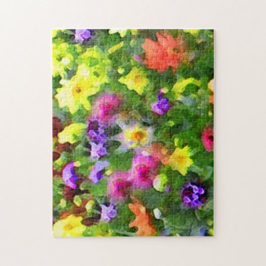 Bloementuin Abstracte groene bloempuzzel Legpuzzel (Verticaal)