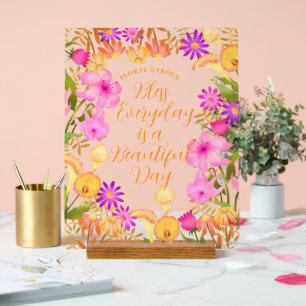 Bloementuin Acryl Teken Acryl Bord