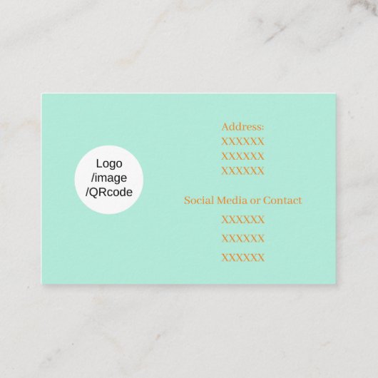 Bloementuin Aqua Horizontaal Visitekaartje (Achterkant)