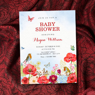 Bloementuin baby shower kaart