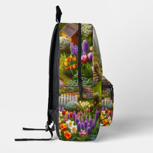 bloementuin bedrukte rugzak (Links)