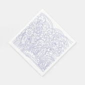 Bloementuin blauw servet (Hoek)