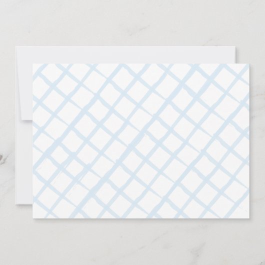 Bloementuin Blauw Wit Bunny Foto 1e verjaardag Kaart (Achterkant)