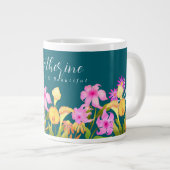 Bloementuin Blauwgroen Extra Grote Beker (Voorkant rechts)