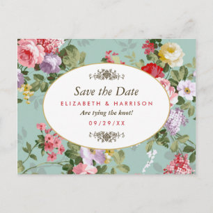  Bloementuin Botanical Save The Date Aankondigingskaart