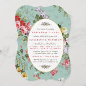 bloementuin botanische repetitie diner kaart (Voorkant / Achterkant)