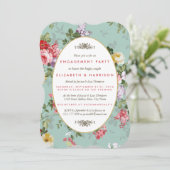 bloementuin botanische verlovingsfeest kaart (Staand voorkant)