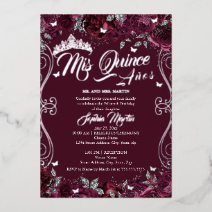 Bloementuin Bourgondië Mis Quince Quinceanera Folie Uitnodiging