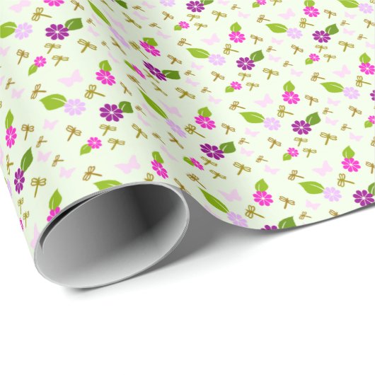 Bloementuin en Libelle Cadeaupapier (Rol Hoek)