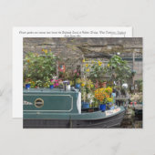 Bloementuin en smalle boot briefkaart (Voorkant / Achterkant)