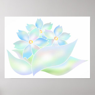 Bloementuin gehuld in licht. poster