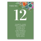 Bloementuin groene boho chique wilde bloem bruilof kaart (Voorkant)