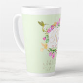 Bloementuin groene latte latte mok (Linkerhoek)