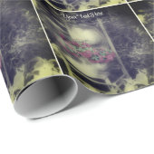 Bloementuin in zwart-wit gepersonaliseerd cadeaupapier (Rol Hoek)