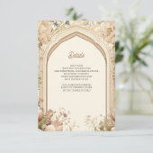 Bloementuin indiase paleis bruiloft informatiekaartje (Staand voorkant)