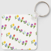 Bloementuin Lente Is Gearriveerd Sleutelhanger (Achterkant)