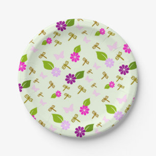 Bloementuin libel papier Borden servies Papieren Bordje