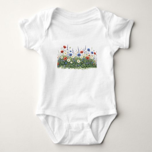Bloementuin met wilde bloemen romper (Voorkant)