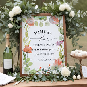 Bloementuin "Mimosa Bar" Bruidsdouche Bord Poster