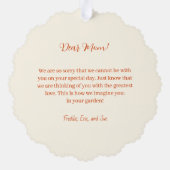  bloementuin Moederdag Ornament Kaart (Achterkant)