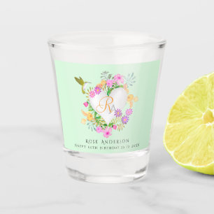 Bloementuin Monogram Hart Groen Shot Glas