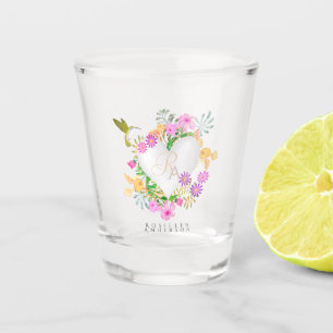 Bloementuin Monogram Hart Roze Shot Glas