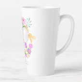 Bloementuin Monogram Hart Wit Latte Mok (Rechts)