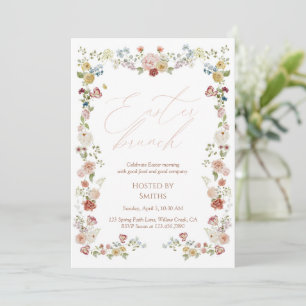 Bloementuin Pasen Brunch Elegante Lente Familie Kaart