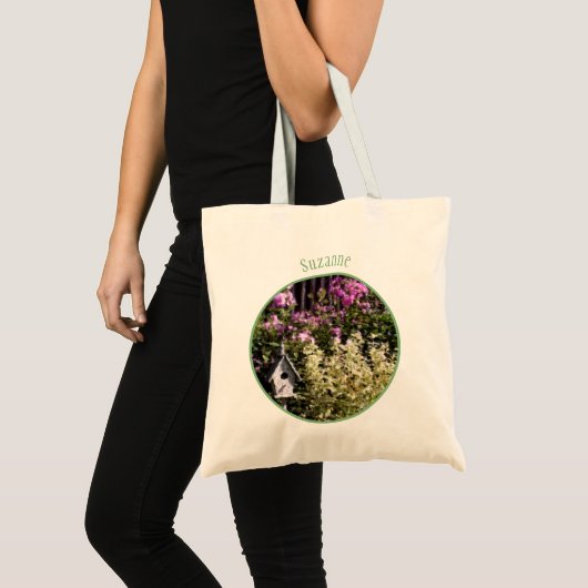 Bloementuin Pastel Schilderij gepersonaliseerd Tote Bag (Voorkant (product))