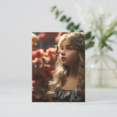 Bloementuin prinses meisje briefkaart (Staand voorkant)