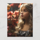 Bloementuin prinses meisje briefkaart (Voorkant)