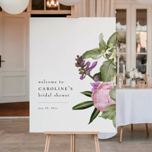 Bloementuin Roze Bruiloft Welcome Bord Poster