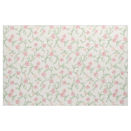Bloementuin roze stof (Yard (91,4 cm))