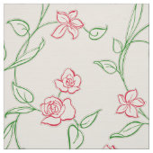 Bloementuin roze stof (Swatch)