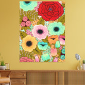 Bloementuin schilderij Art Pip Gerard Canvas Afdruk (Insitu (Woonkamer))