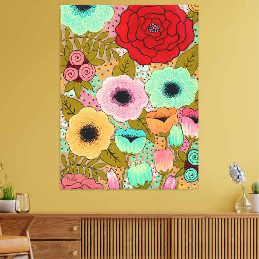 Bloementuin schilderij Art Pip Gerard Canvas Afdruk (Insitu (Woonkamer))