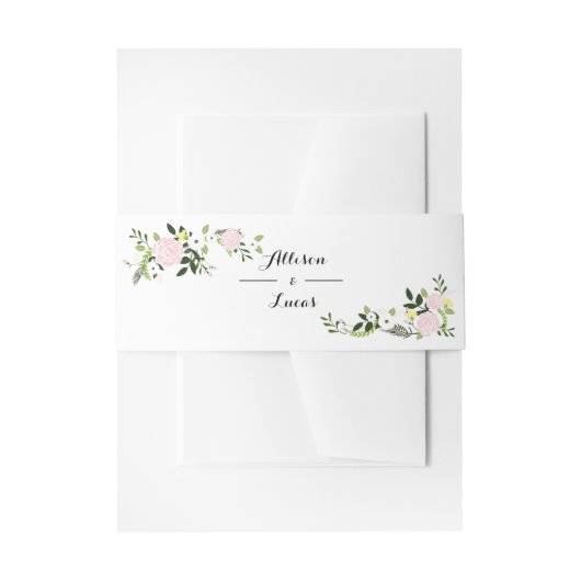 Bloementuin uitnodiging buik band uitnodigingen wikkel (Voorkant Voorbeeld)