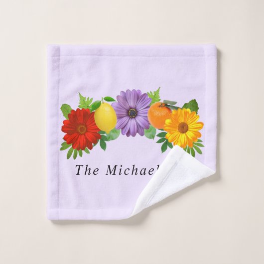 bloementuin van citrusvruchten bad handdoek (Wasdoekje)