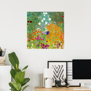 Bloementuin van Gustav Klimt Poster
