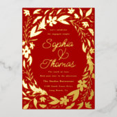 Bloementuin Verloving Feestelijke Bruiloft Uitnodi Folie Uitnodiging (Voorkant)