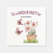 Bloementuin vlinders libellen Waterverf Servet (Voorkant)