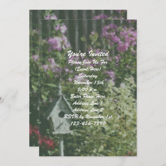 Bloementuin Vogelhuis Bloemenfeest Kaart (Voorkant / Achterkant)