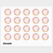 Bloementuin wit ronde sticker (Vel)