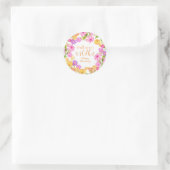 Bloementuin wit ronde sticker (Tas)