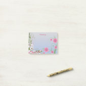 Bloementuin Wit & Roze Bloem Persoonlijk Post-it® Notes (Op bureau)