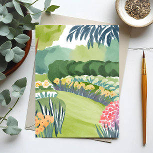 Bloementuinwandeling Bloemrijke Natuur Waterverf Briefkaart