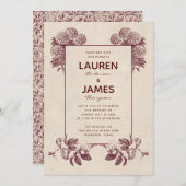 Bloemenuitnodigingen I Retro Botanical Kaart (Voorkant / Achterkant)