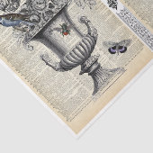 Bloemenurn met vogel & bij tissuepapier (Detail)